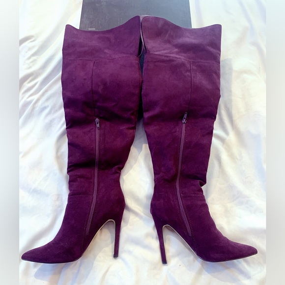 Izabella Rue Dalinda Plum Heeled Boots - Picture 5 of 6